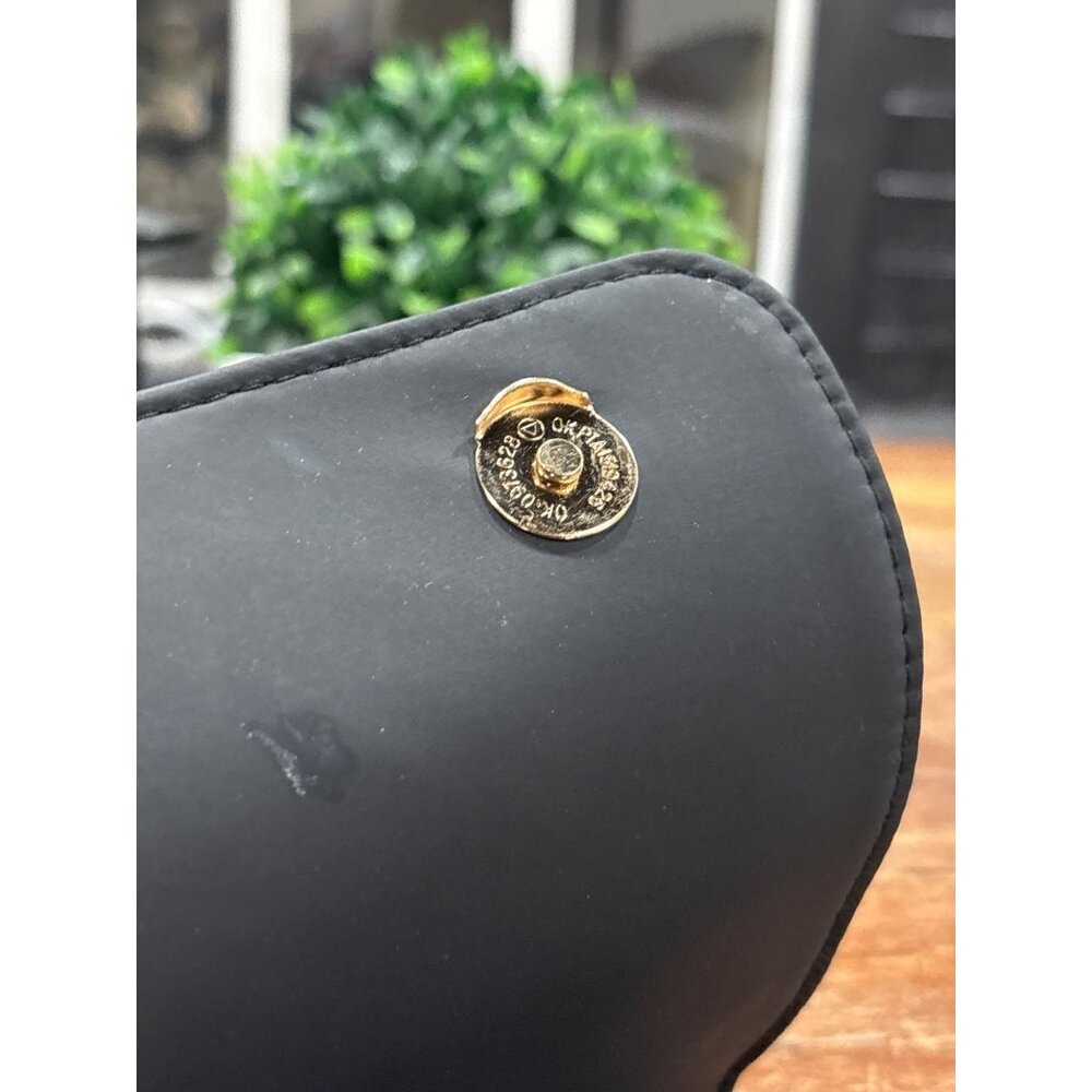 Versace Parfums Black Nylon Crossbody Bag With Gold Medusa Logo Greek Key Strap - Picture 11 of 15